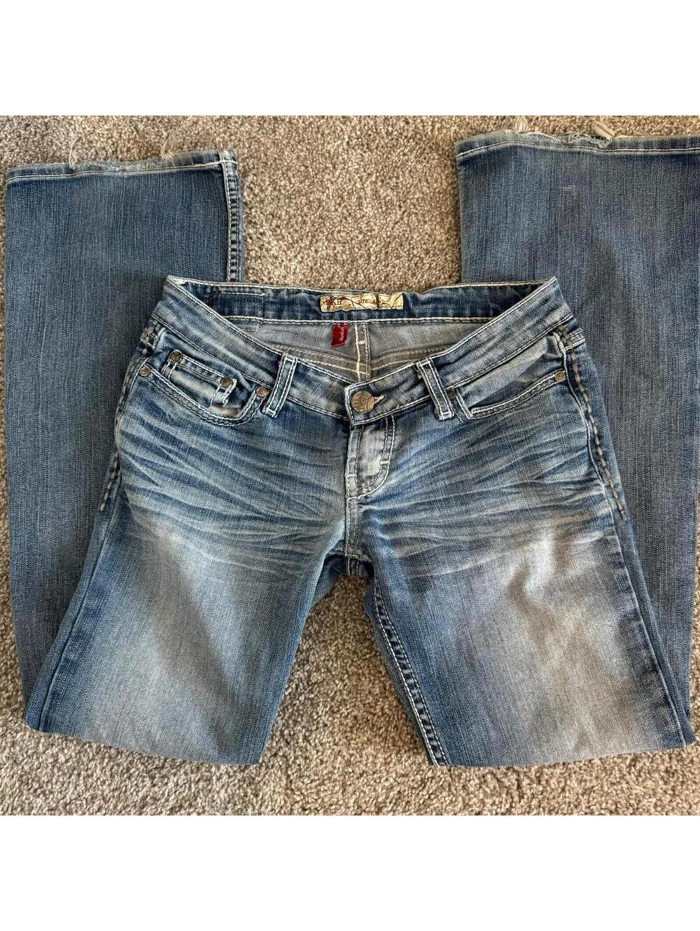 BKE Low Rise Bootcut Y2K Style Western Jeans, Size 26”